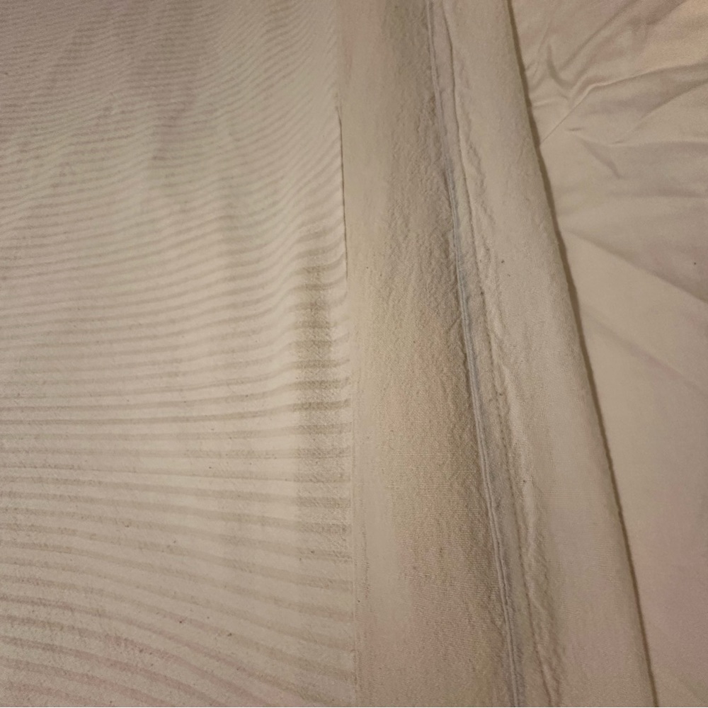 King Comforter Duvet Cover 84x92 Taupe Beige Striped Ivory Reverse Cotton
